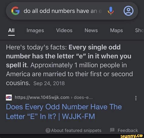 Every odd number has the letter E in it. : r/facts .